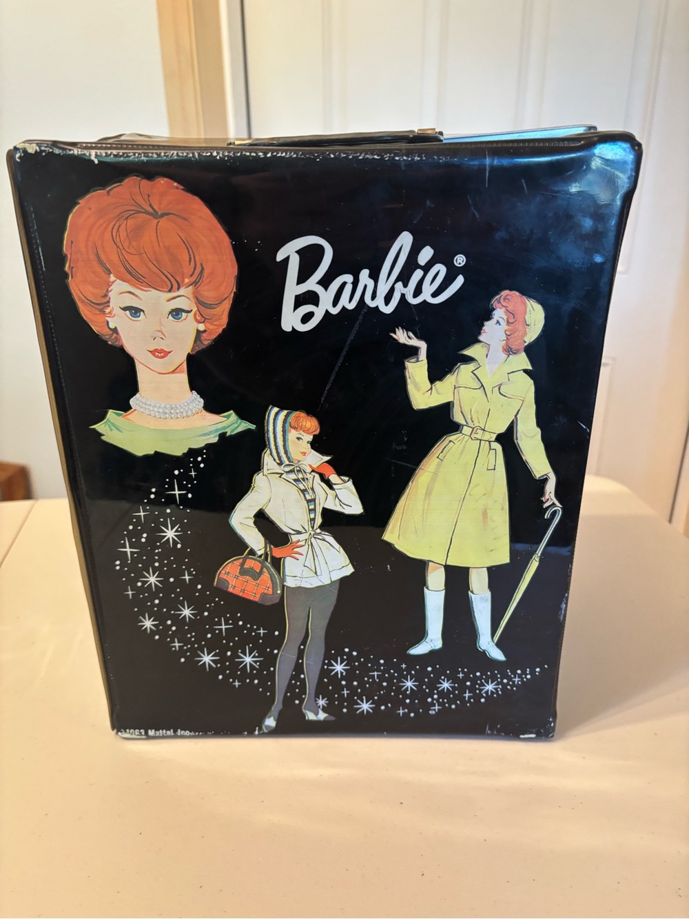 Vintage Mattel 1963 Barbie Black Travel Carrier Case